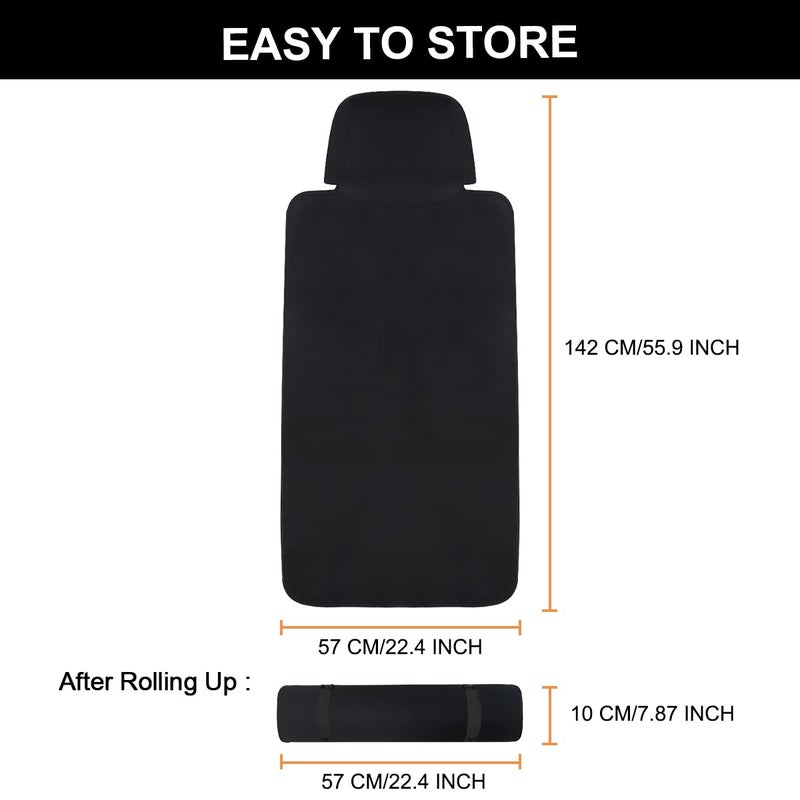 INFANZIA Premium Waterproof Seat Cover Towel Protector Neoprene Universal Fit, Upgraded 100% Washable & Removable Non-Slip Sweat Carseat Towel Covers, Perfect for Gym/Yoga/Workoutï¼ˆBlack,1PCS - Image 3